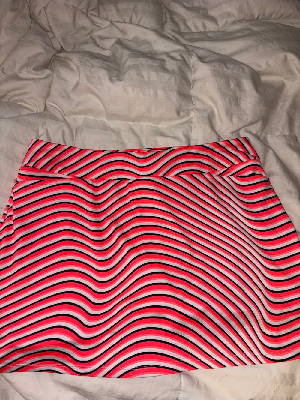 Trendy Neon Pink Striped Mini Skort🔥